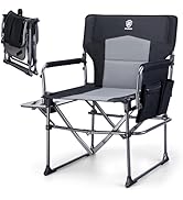 EVER ADVANCED Camping Directors' Chair with Side Table, Portable Folding Chair with Compact Size,...