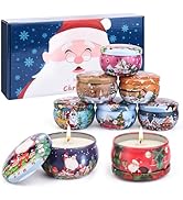 OFUN 8 Pack Christmas Scented Candles Gift Set, 2.5 oz Natural Soy Wax Xmas Aromatherapy Candle S...