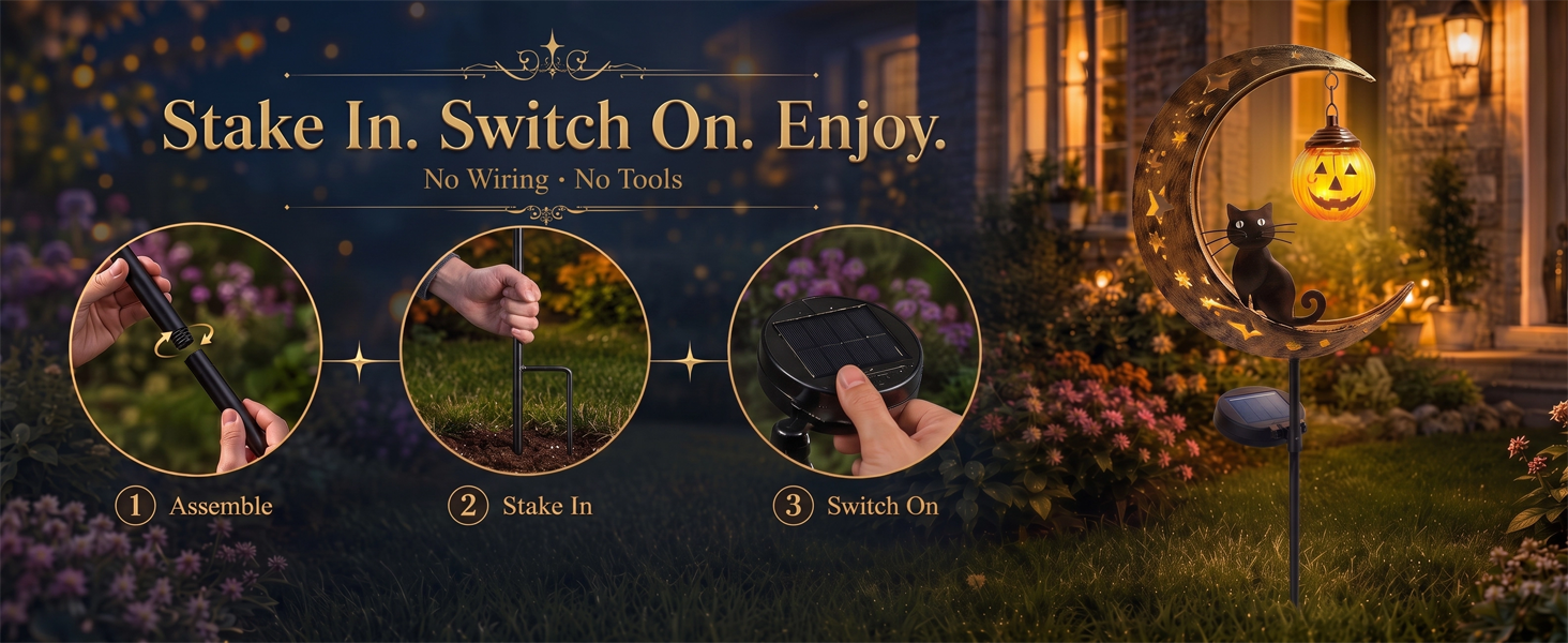 Halloween solar lights outdoor decorations