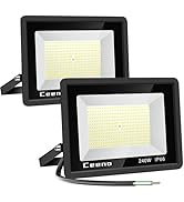 Ceena 2 Pack 240W Hardwired LED Flood Light Outdoor, 24000lm Super Bright Floodlight, IP66 Waterp...