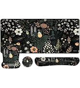 MOSISO Desk Pad Mat Keyboard Mouse Pad Set, Large Gaming Mouse Pad&amp;Keyboard Wrist Rest&amp;Mouse Pad ...