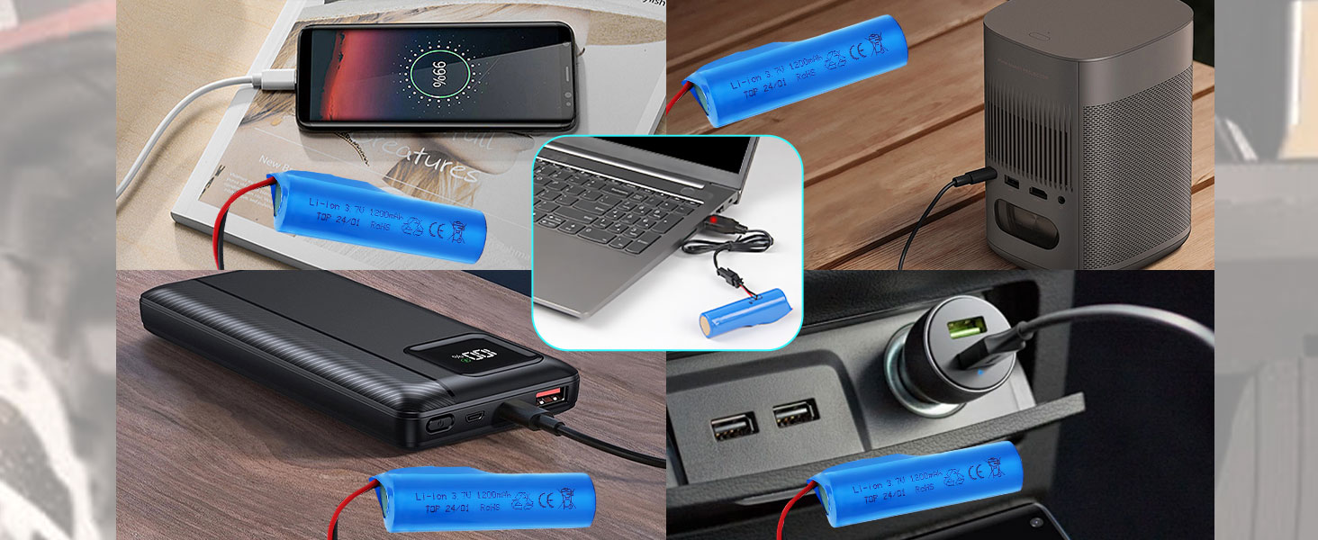 3.7V Li-ion Battery 1200mAh 1464 600 A+ (3)