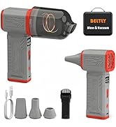 Compressed Air Duster, 130K RPM Powerful Cordless Mini Blower with Display, 10-Gear Adjustable Ca...