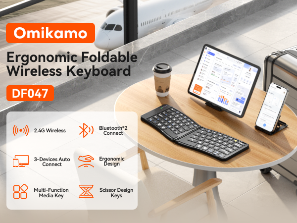 Ergonomic Foldable Bluetooth Keyboard
