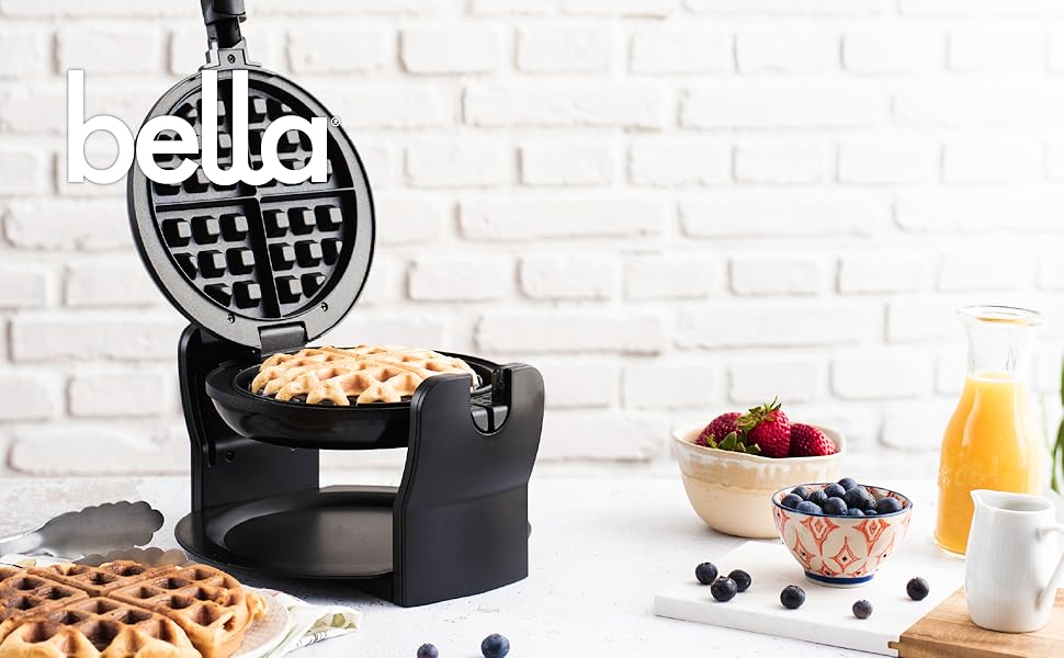 bella rotating waffle maker, black