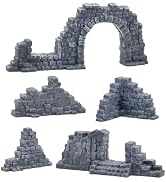 Warmtree Ruined Stone Walls Set, Terrain Scenery for Tabletop 28mm Miniatures Wargame, Fairy Hous...