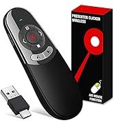 2 in 1 USB Type C Presentation Clicker Air Mouse with Red Light Pointer, Wireless Presenter for P...