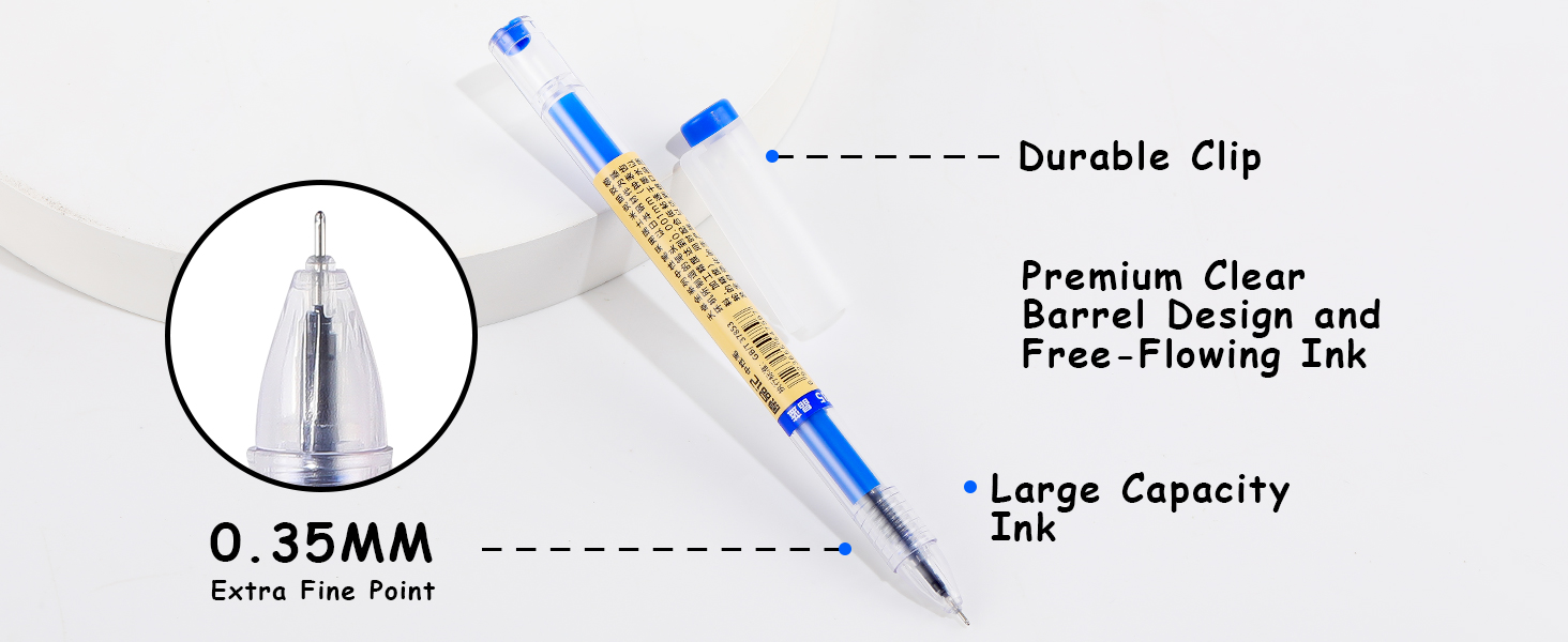 RIANCY Gel Ink Pens,0.35 mm Extra Fine Point Pen Smooth Writing