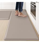 KitchenClouds 2PCS Kitchen Rugs Cushioned Anti-Fatigue Non-Slip Waterproof Kitchen Mat Comfort Fo...