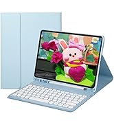 Lrufodya Keyboard Case for Samsung Galaxy Tab A8 Case 10.5 in 2022, Candy Colors Detachable Wirel...