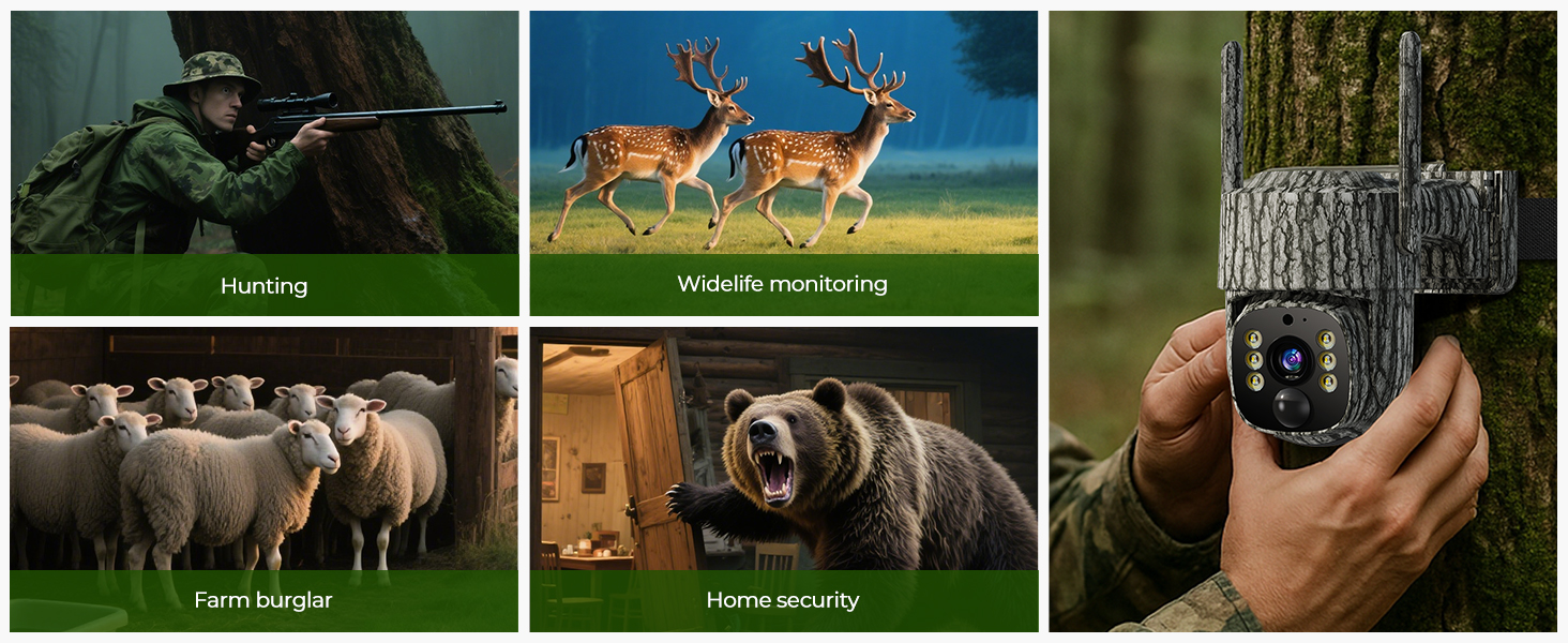 versatile trail camera is ideal for hunting, wildlife monitoring, farm security, and home protection