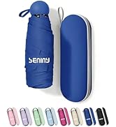 Seniny Mini Portable Travel Umbrella with Case - Compact Umbrellas for Rain &amp; Sun UV Protection f...
