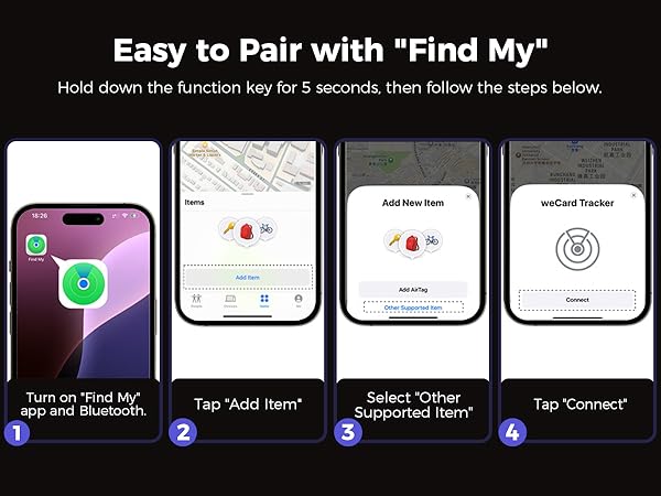 Slim Tactical Wallet with Tracker Card Set (iOS Only) Apple MFi Certified Tracking Card