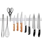 24 Inch Magnetic Knife Strip, Premium Stainless Steel Wall Mounted Kitchen Knives Bar,Space-Savin...