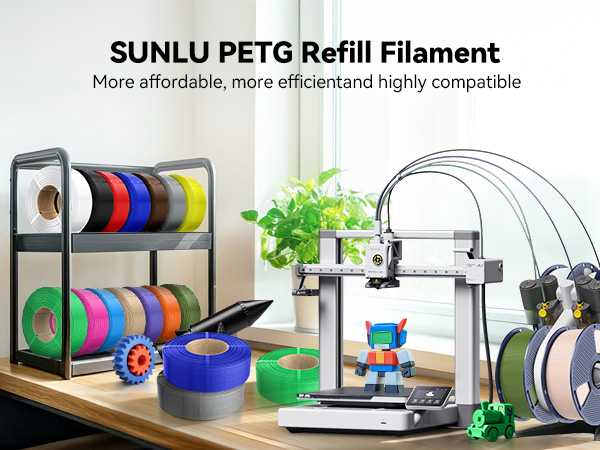 3d printer filament PETG refill filament refill sunlu refill PETG filament 1.75mm