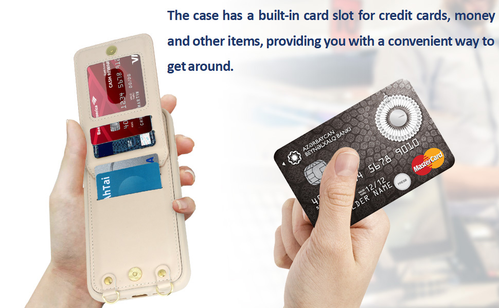 Wallet cell phone case with built-in card slots for your travel convenience