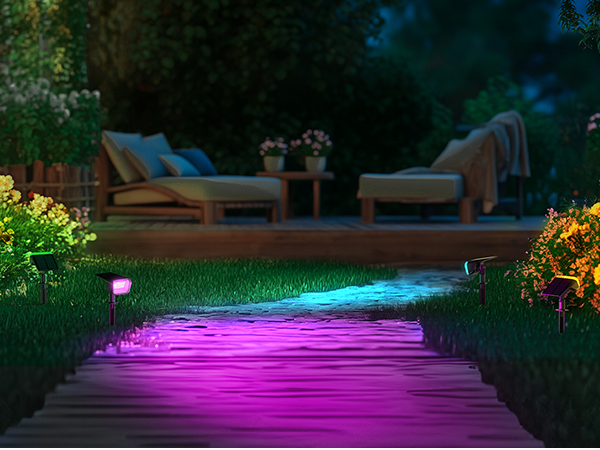 RGB solar outdoor lights