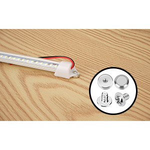 Rifachua Car 12V Interior LED Light Bar Strip Lights with Switch and Magnets 6500K White Light