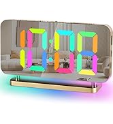 SZELAM Alarm Clock for Bedroom,7.4” Digital Clocks Large Display,with USB C Charging Port,RGB Nig...