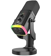 Nuoxiange YU8 Black USB/XLR Dual-Mode Dynamic PC Gaming Microphone, Games Console Computer/Phone/...