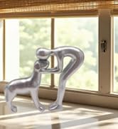 silver dog statue