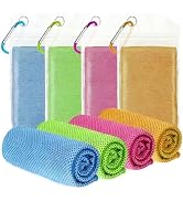 Amgico 4 Pack Cooling Towel(40"x12") for Neck and face, Ice Towel, Soft Breathable Towels, Coolin...