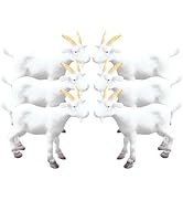 VILLCASE Simulated Goat Figurines 6Pcs Mini White Goat Statues PVC Farm Animal Models for Home D ...