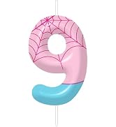 Spider Birthday Candles Number 9 Spider Candle for Pink Spider Cake Topper, Birthday Anniversary ...
