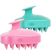 HEETA Hair Scalp Massager Shampoo Brush 2 Pack, Soft Silicone Bristles to Remove Dandruff, Waterp...
