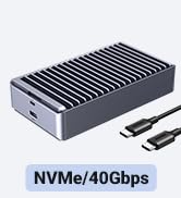 UGREEN 40Gbps M.2 NVMe Enclosure with Aluminum Double-Sided Fin Heat Dissipation, No Noise Extern...