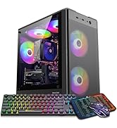 ZER-LON Gaming PC Desktop Computer, AMD Ryzen 5 5500 up to 4.2GHz, Radeon RX 550 4GB, 16G DDR4 RA...
