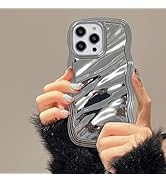 FABSPARK Case for iPhone 12 Pro Max/iPhone 13 Pro Max,3D Wave Water Ripple Pattern Electroplate P...