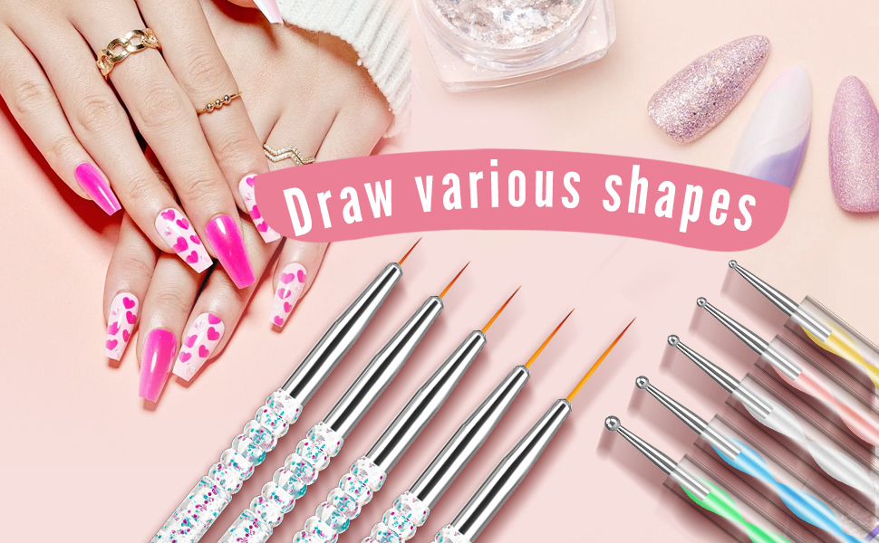 10pcs nail art brush dotting pen set