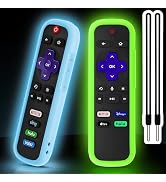 2 Pack Remote Cover for Roku, Battery Cover for TCL Roku Smart TV Steaming Stick Remote, Silicone...
