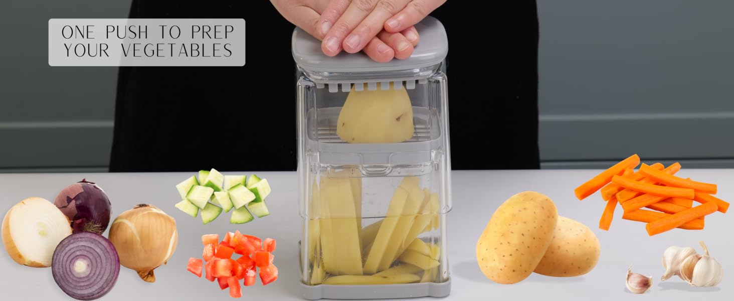 Brieftons PerfectCut Food Chopper as a potato cutter for chips chops food consistently with one push