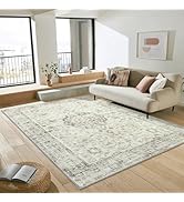 LIVEBOX Vintage Area Rug 6x9 - Large Living Room Rug Oriental Rug for Bedroom, Non-Slip Retro Flo...