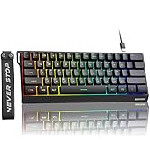 EWEADN F61 60% Gaming Keyboard Wired, RGB Backlit Membrane Gaming Keyboard with PBT Keycaps, Comp...