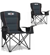 Overmont Oversized Folding Camping Chair - 500lbs Support with Padded Cushion Cooler Pockets - He...
