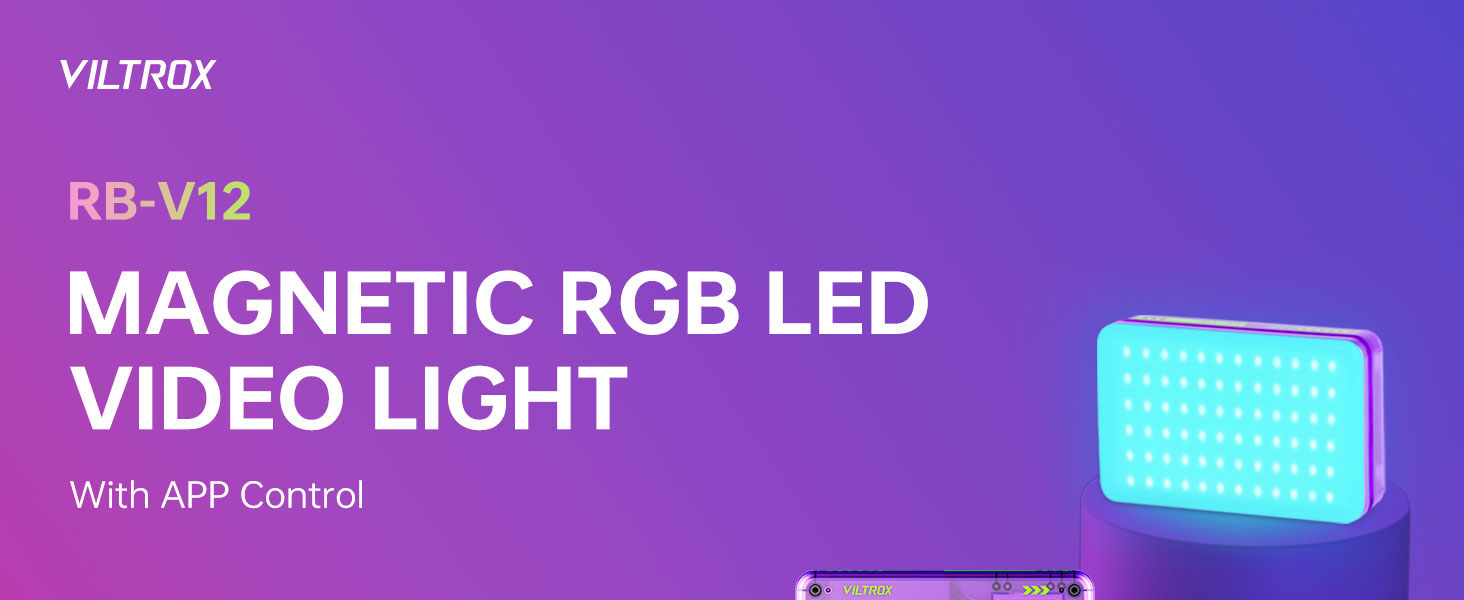 VILTROX Magnetic RGB Video Light 360° Full Color Portable LED Camera Light Panel