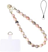 Handmade Beaded Charm Cell Phone Camera Lanyard, Wrist Strap with Natural Gemstone Beads,Phone Ch...