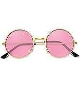 BOUBONI 1-3 Pairs Hippie Sunglasses 70s Round Hippie Glasses Party Decoration Sunglasses for Wome...