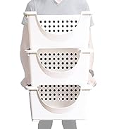 Plastic Stackable Storage Bins &amp; Organizers (Large 3Pk) – Heavy Duty Stackable Bins as Pantry Org...