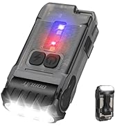 BORUIT V15 LED Small Powerful EDC Flashlight with Warm White Red Light,Bright 1200LM USB C Rechar...