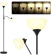 GDRKNP 2 in 1 Floor Lamps for Living Room, Stepless Dimmable Standing Lamp, 9w+5w LED Bulbs Inclu...