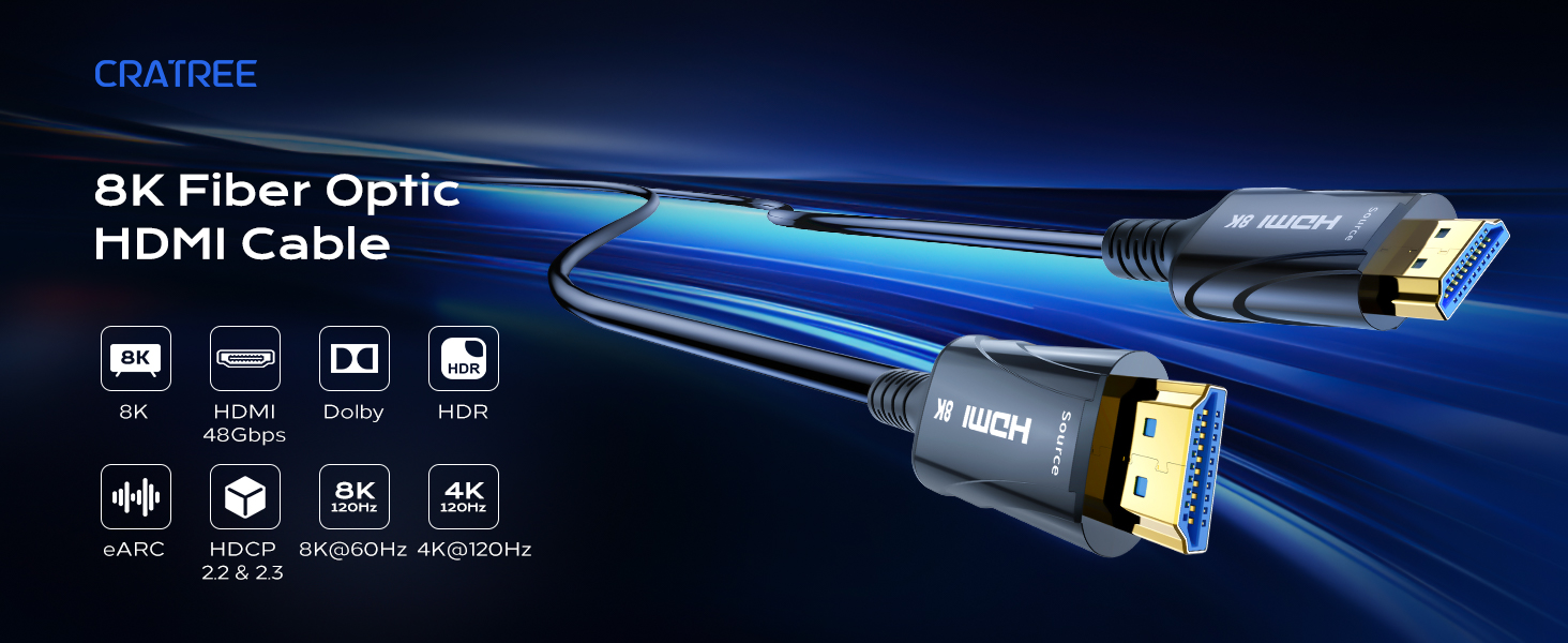 8k Fiber Optic HDMI Cable