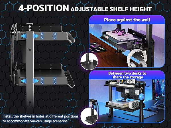 2-Tier Steel Clamp On Desk Shelf