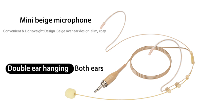 Beige Ear Hanging Microphone