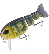3-Jointed Swimbait for Bass Fishing - Realistic Glide Bait with Soft Rubber Tail &amp; Built-in Rattl...