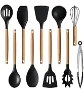 CAROTE Silicone Cooking Utensils Set for Nonstick Cookware, 446°F Heat Resistant Kitchen Utensil ...