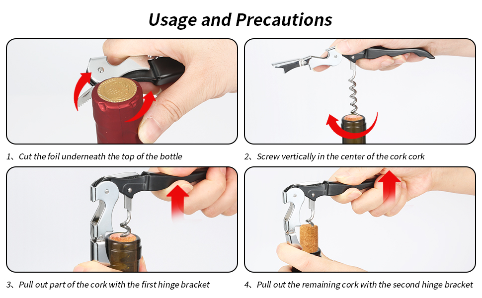 wine bottle opener manual corkscrew
